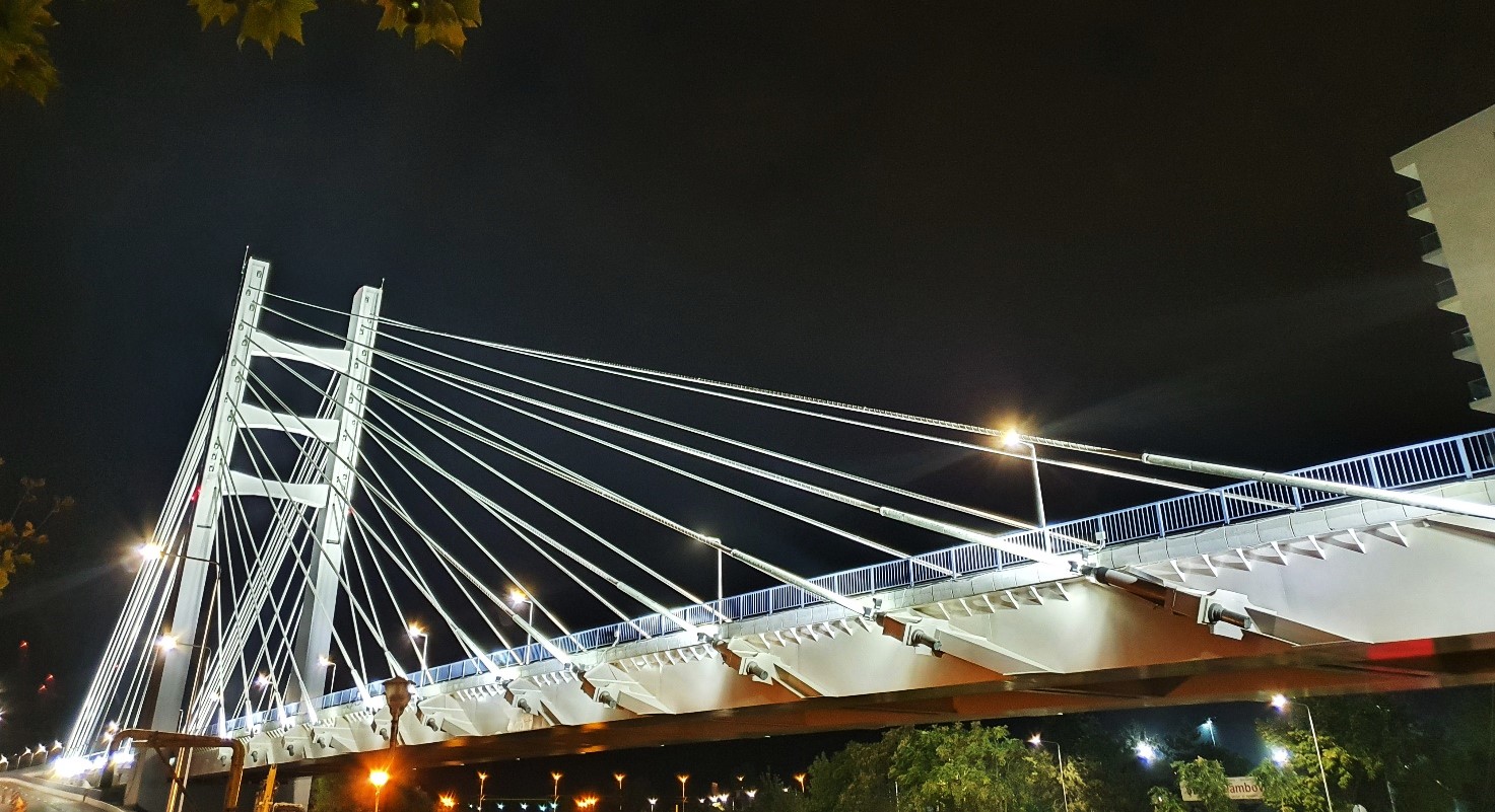 Ponte strallato del Sovrappasso Ciurel, Bucarest, Romania
